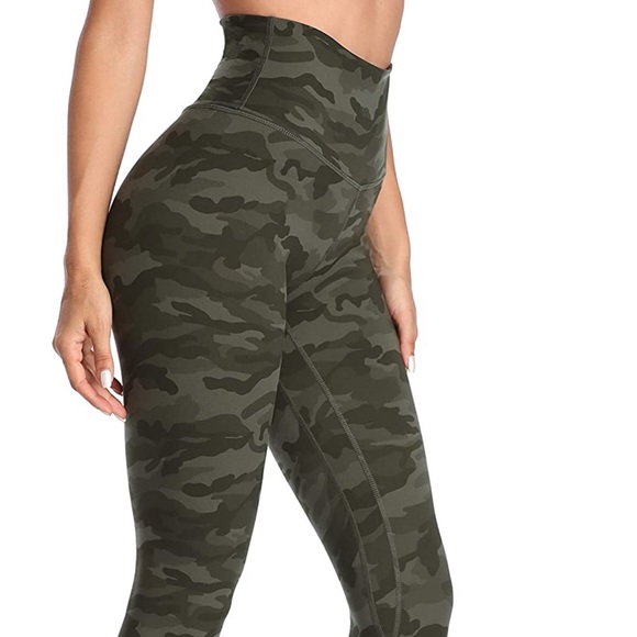 Full length Colorful koala green camo leggings - Picture 1 of 2